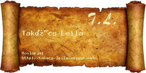 Takács Leila névjegykártya